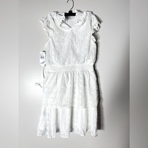 BCX Juniors' Swiss-Dot Dress,New off white Short sleeves Smocked neckline Large - Picture 7 of 12